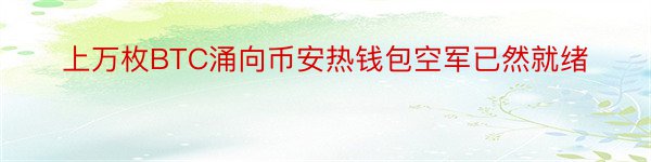 上万枚BTC涌向币安热钱包空军已然就绪