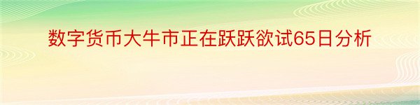 数字货币大牛市正在跃跃欲试65日分析